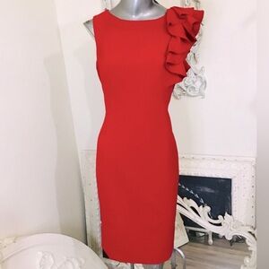 Calvin Klein Ruffled Sleeve Shift Dress